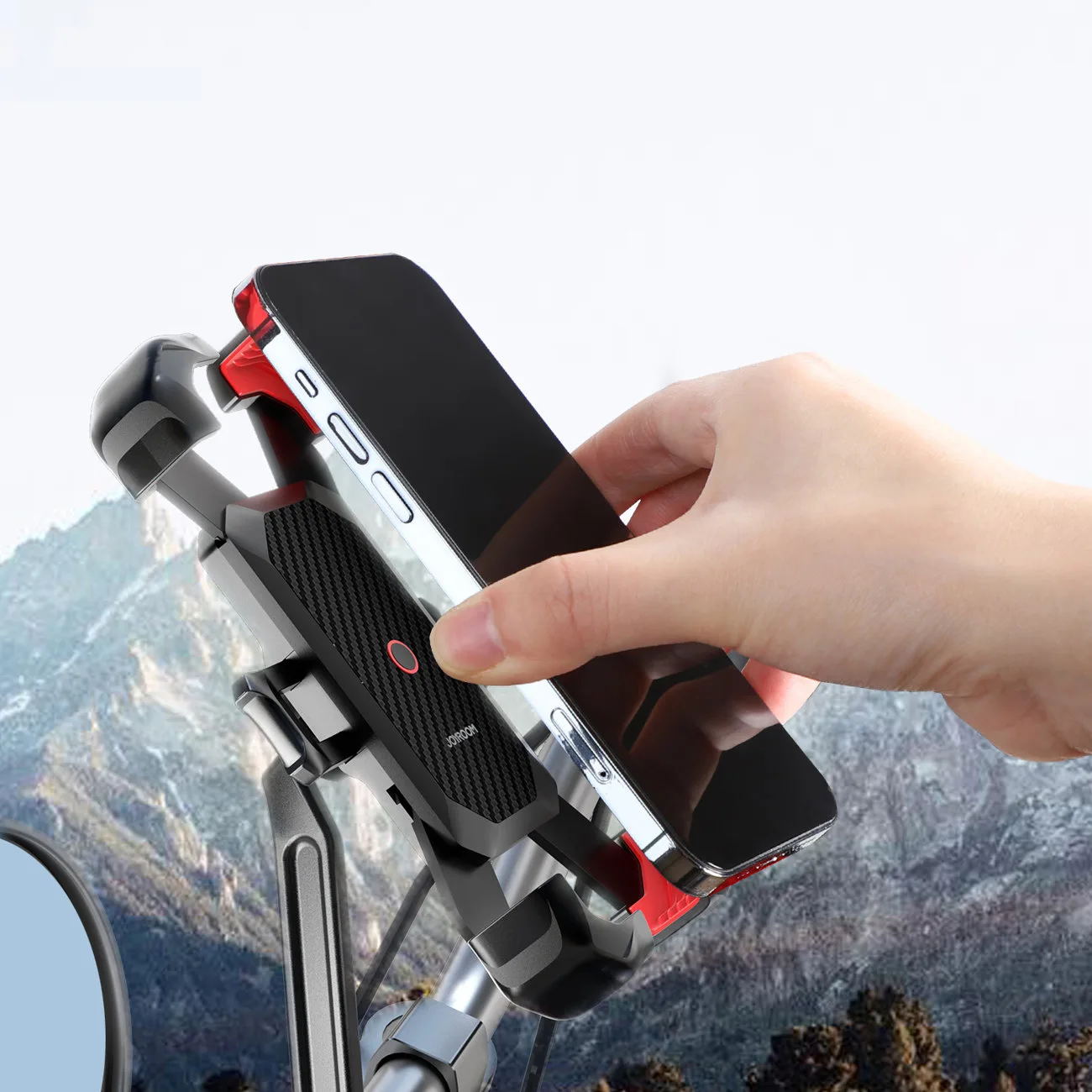 Držiak na smartfón na riadidlá motocykla, čierny 2