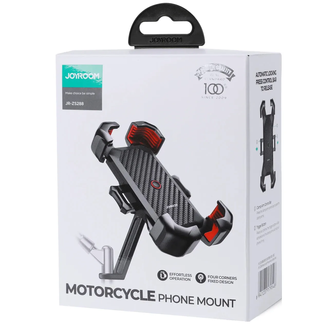 Držiak na smartfón na riadidlá motocykla, čierny 4
