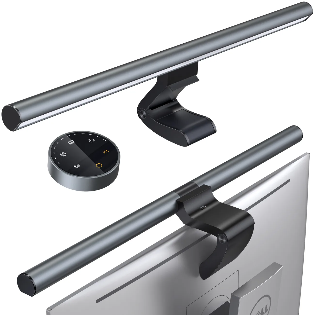 Vezeték nélküli LED monitor kijelző világítás, Elesense fekete - 2 darabos szett