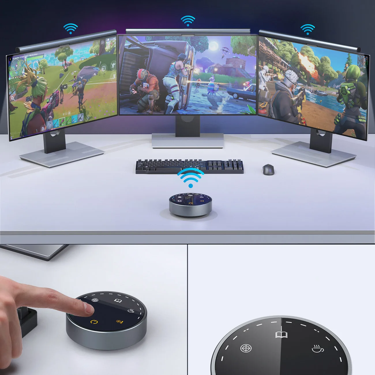 Bežična LED svjetiljka za monitor, Elesense crna - set od 2 komada 5