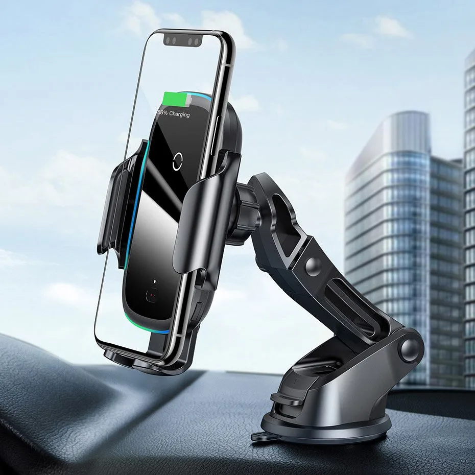 Suport automat pentru mașină cu încărcător wireless Qi de 15 W, negru 7