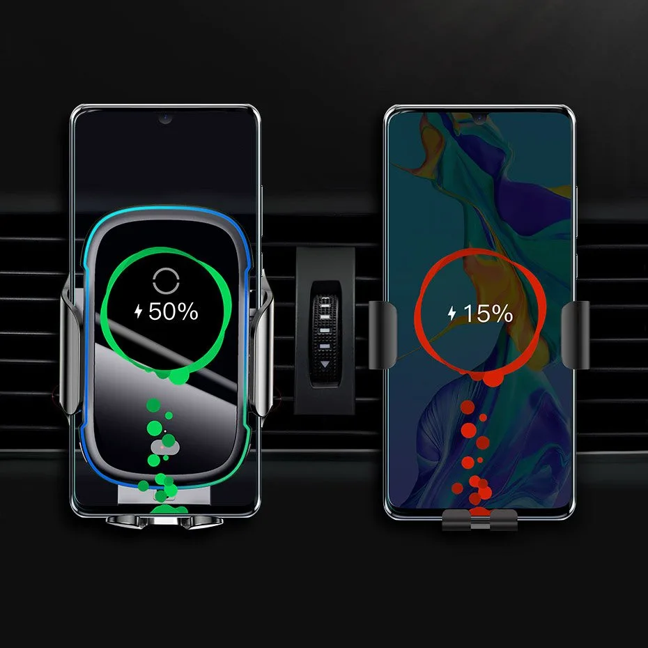 Suport automat pentru mașină cu încărcător wireless Qi de 15 W, negru 8