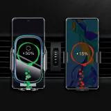 Automatikus elektromos autós tartó 15 W-os vezeték nélküli Qi töltővel, fekete 8