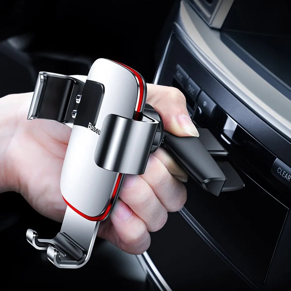 Metal gravity car mount for CD slot, black 10