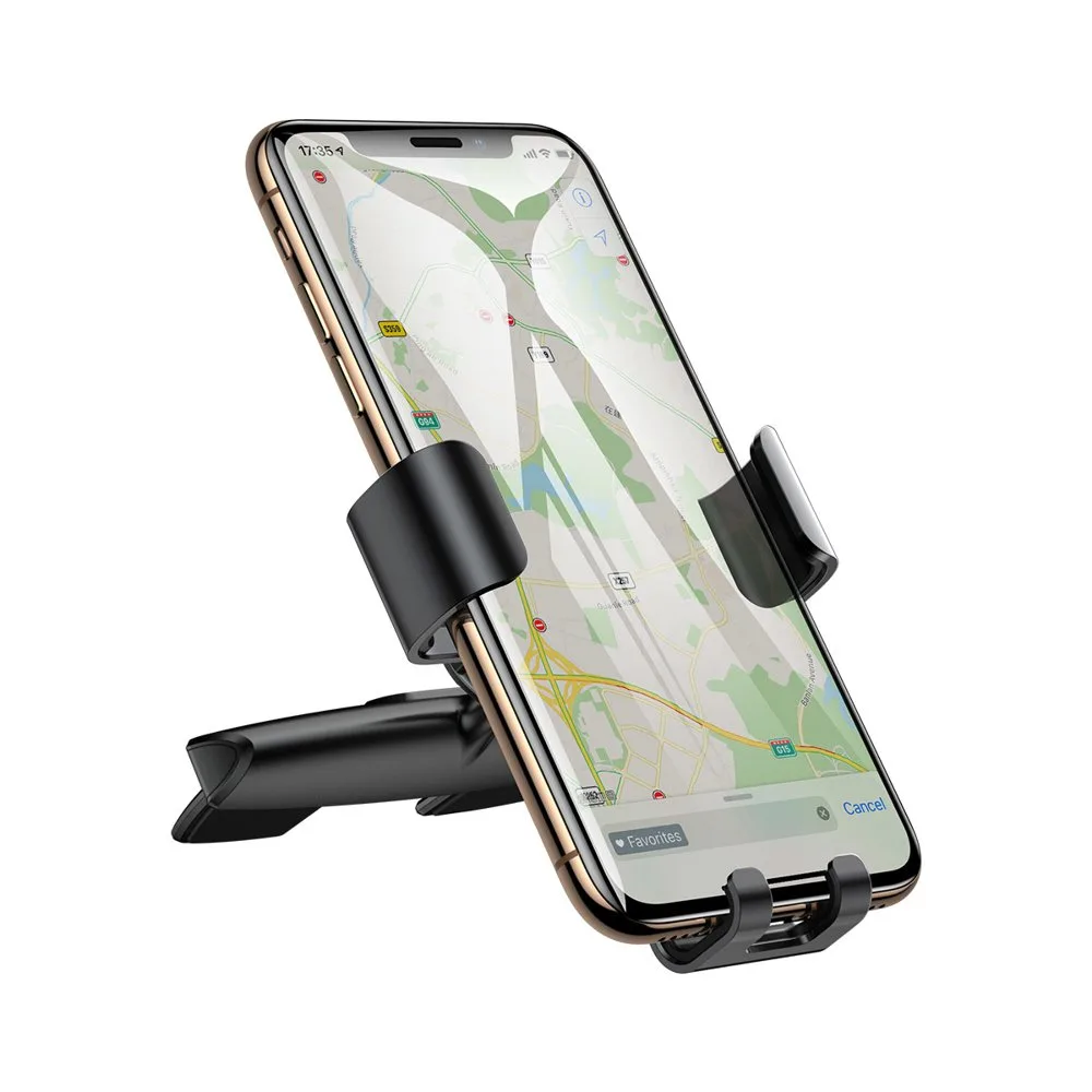 Metal gravity car mount for CD slot, black 6