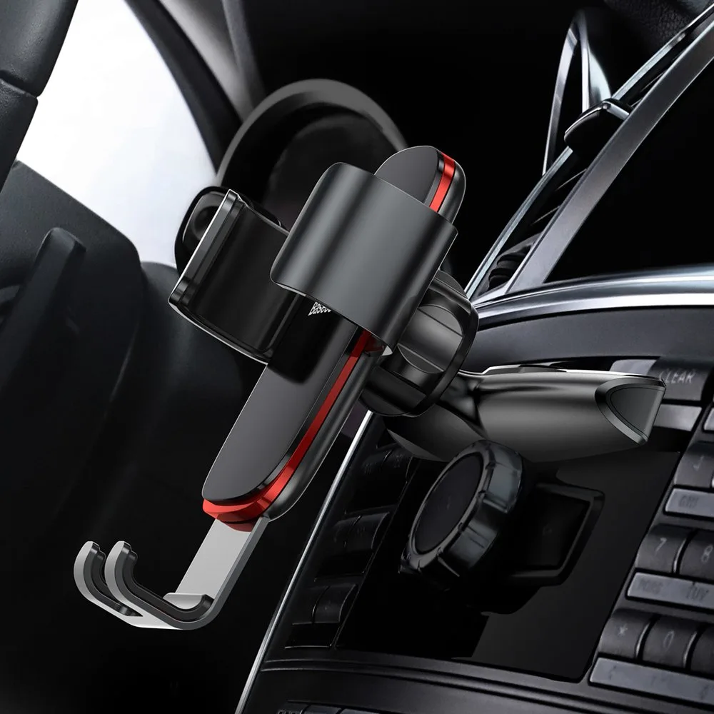Metal gravity car mount for CD slot, black 7