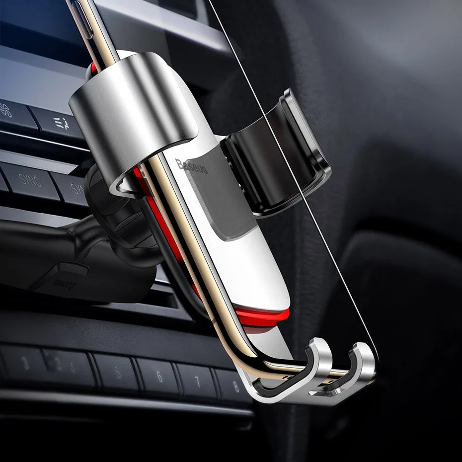 Metal gravity car mount for CD slot, black 8