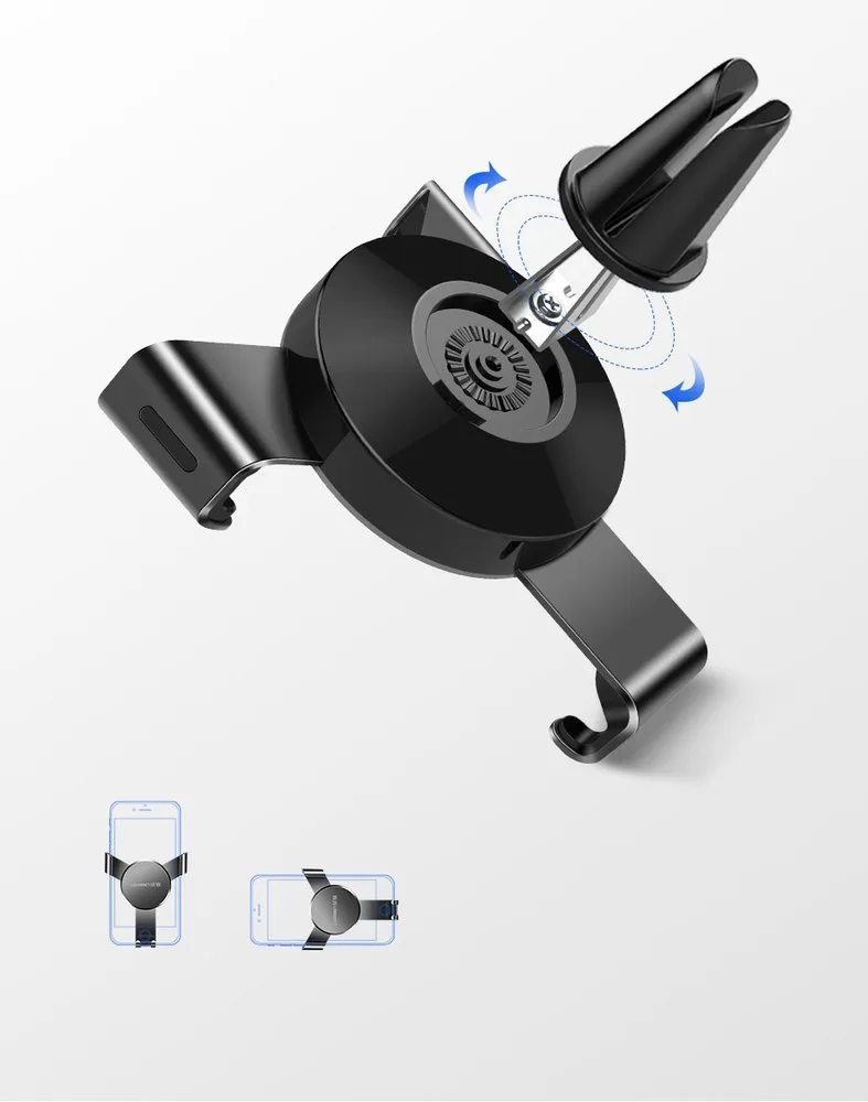 Gravity car mount for air vent, gray 10