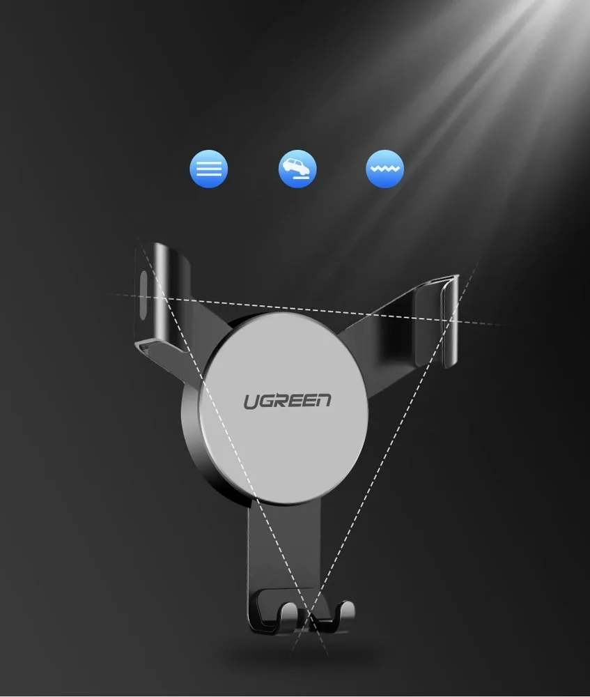 Gravity car mount for air vent, gray 9
