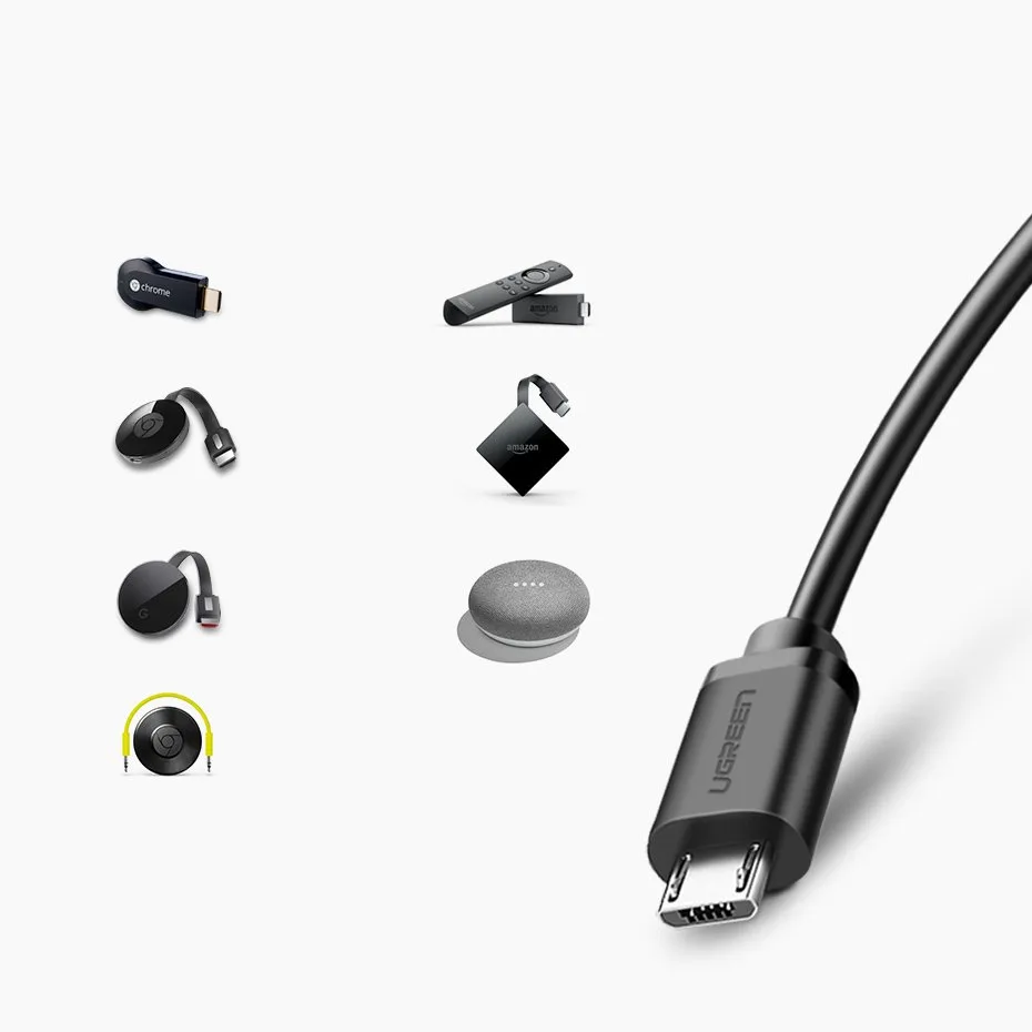 External 100Mbps micro USB LAN network card for Chromecast, 1m, black 3