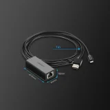 Külső 100 Mbps micro USB LAN hálózati kártya Chromecast-hez, 1 m, fekete 9