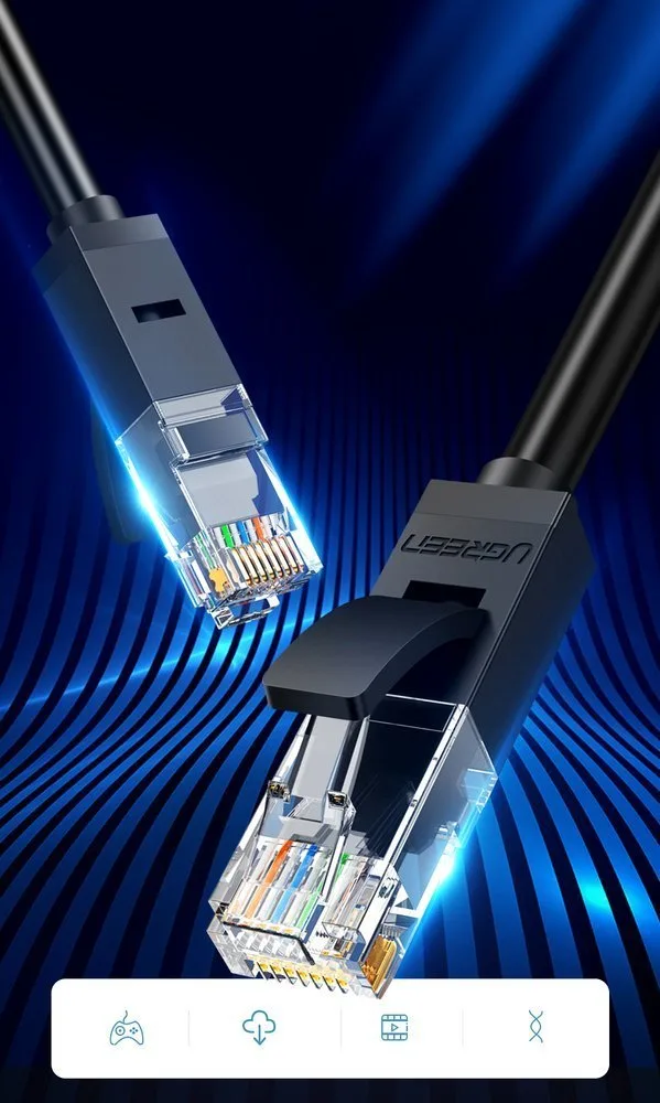 Patchcord kabel przewód sieciowy Ethernet RJ45 Cat 6 UTP 1000Mbps 10m 2