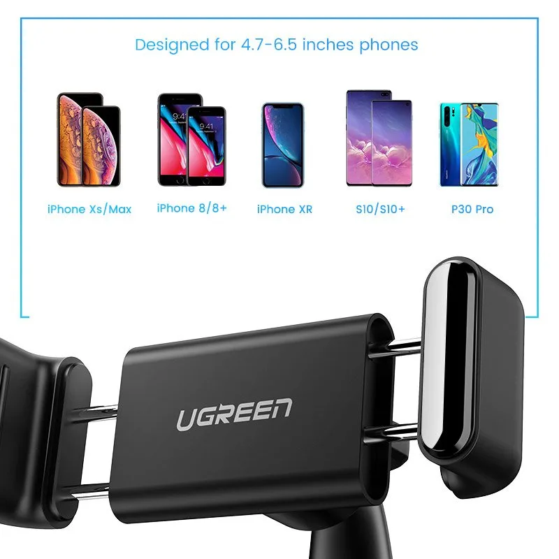 Autós telefon tartó, műszerfalra rögzíthető, fekete 5