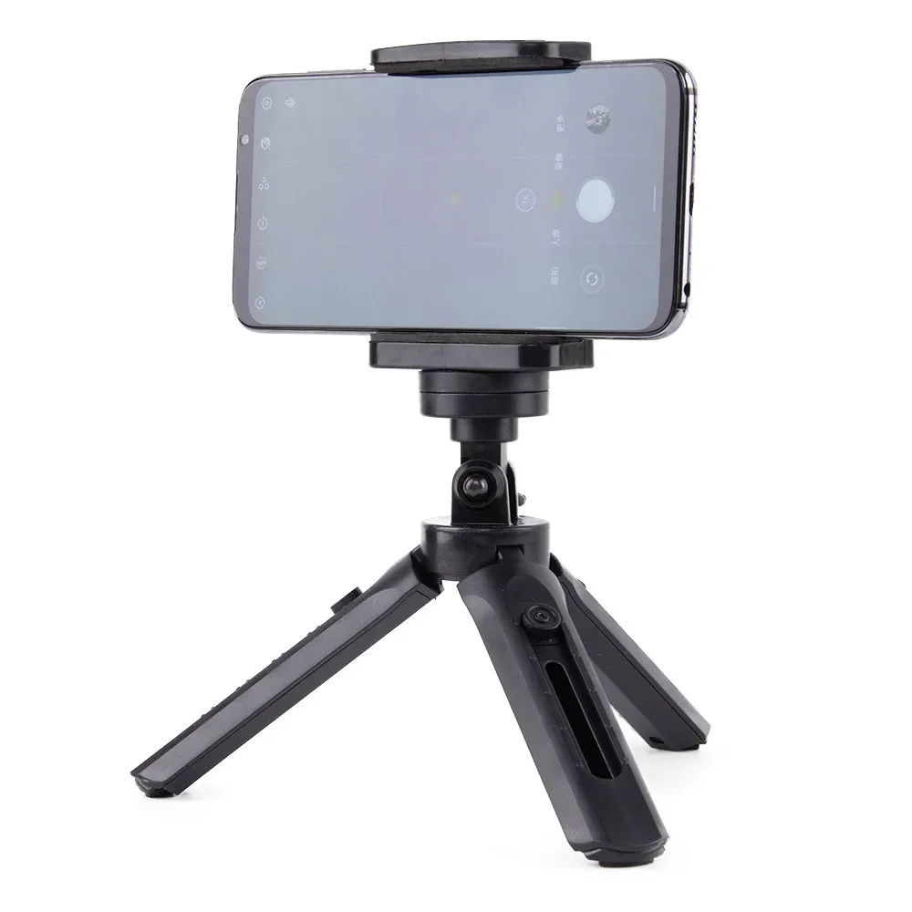 Mini suport pentru trepied pentru selfie-uri, telefoane, camere foto și GoPro, 16-21 cm, negru Mini suport pentru trepied pentru selfie-uri, telefoane, camere foto și GoPro, 16-21 cm, negru