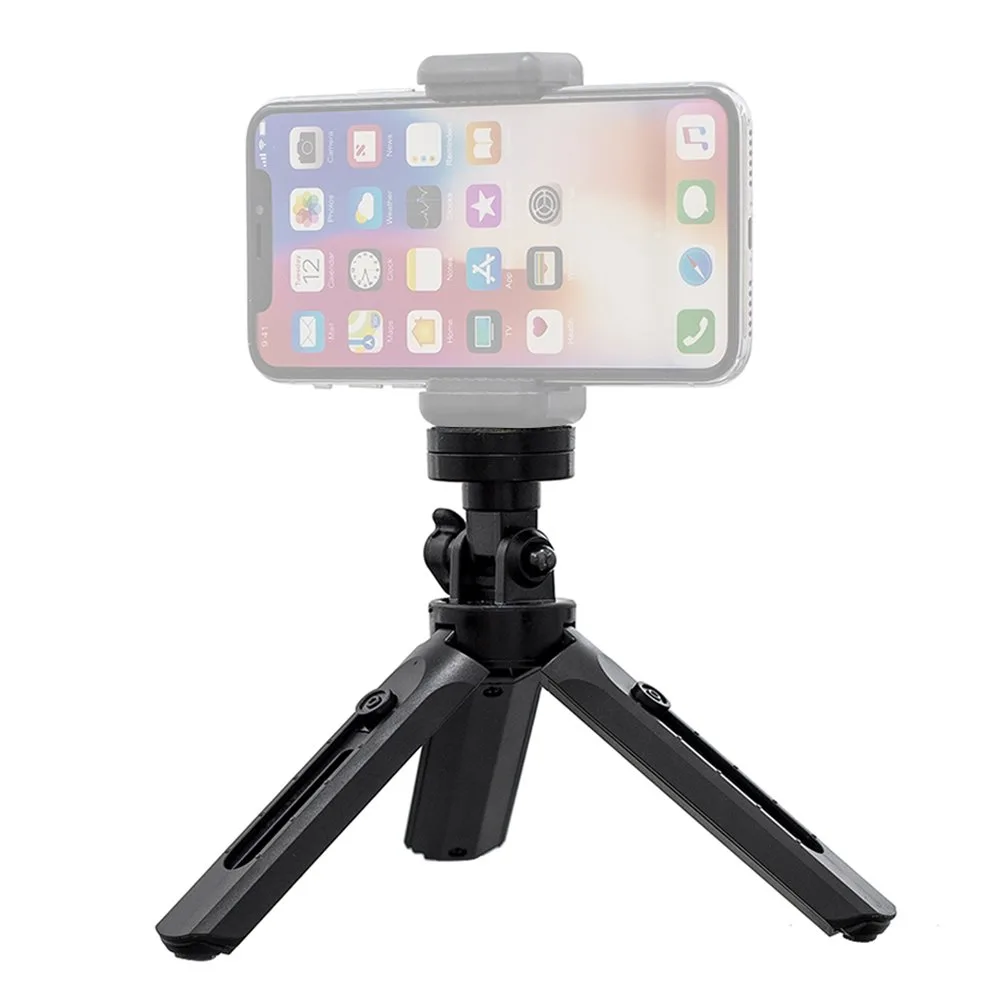 Mini állvány önarcképekhez, telefonokhoz, kamerákhoz és GoPro-hoz, 16–21 cm, fekete