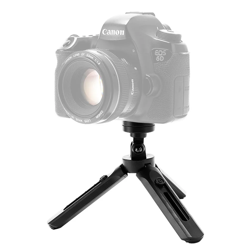 Mini suport pentru trepied pentru selfie-uri, telefoane, camere foto și GoPro, 16-21 cm, negru 5