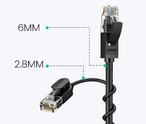 Patch kábel, RJ45 Cat 6A UTP Ethernet hálózati kábel, 1000 Mbps, 5 m 10