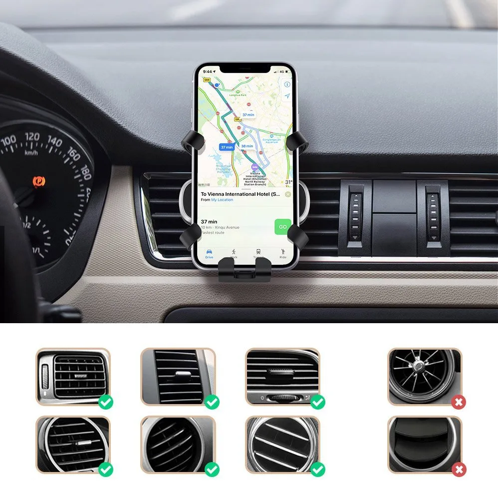 Black Gravity Phone Mount for Cars 6