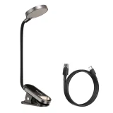 Mini LED-es olvasólámpa kapcsokkal, szürke