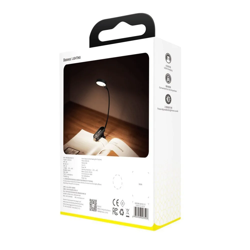 Mini LED screen reading lamp with clip, gray 6