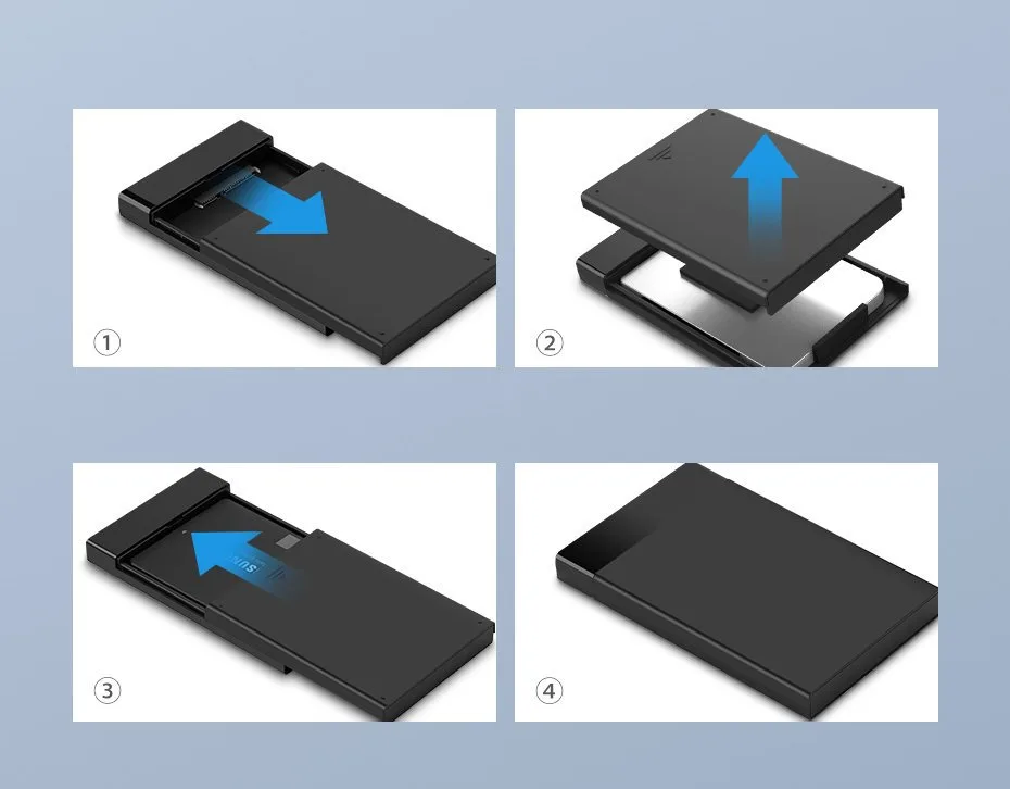 Kieszeń na dysk HDD SSD obudowa dysku SATA 2,5'' USB 3.2 Gen 1 10