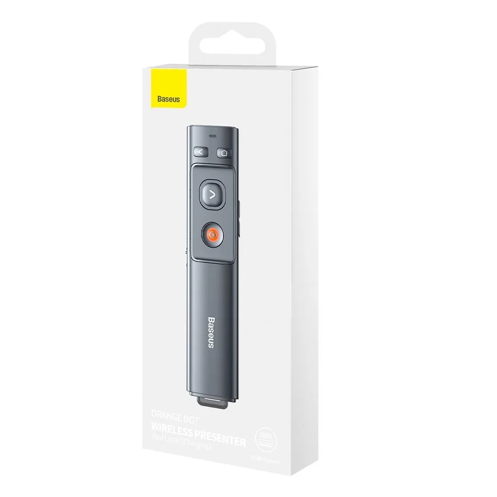 Orange Dot Gray PC Presentation Remote with Built-in Battery 5