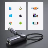 Külső USB Type-C – RJ45 1 Gbps hálózati adapter 3