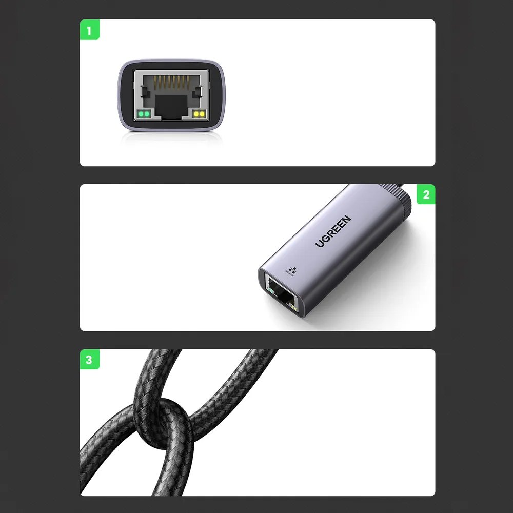 Külső USB Type-C – RJ45 1 Gbps hálózati adapter 6