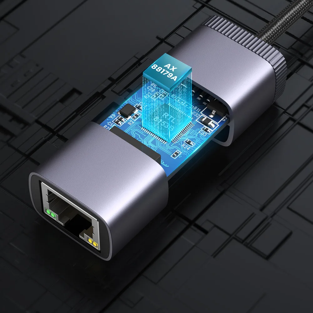 Külső USB Type-C – RJ45 1 Gbps hálózati adapter 7