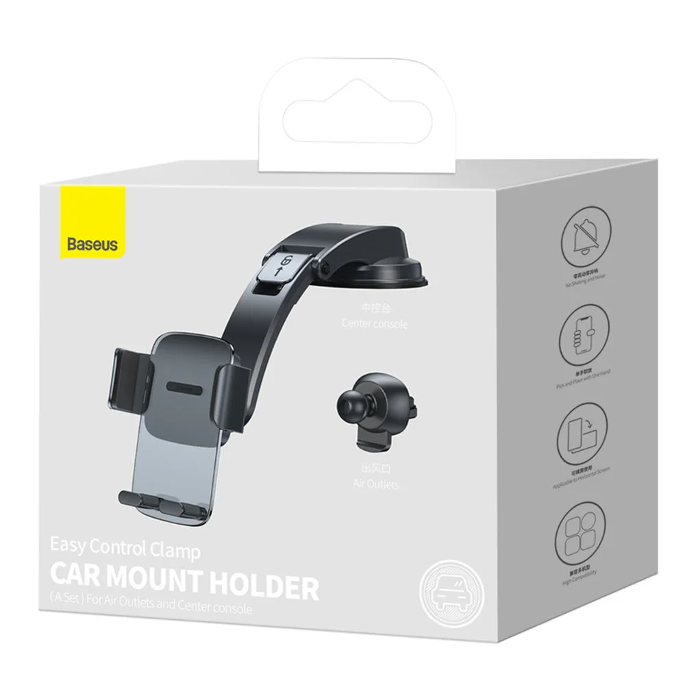 2-in-1 black car phone mount for the dashboard and air vent 5