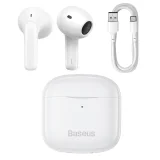 Căști intraauriculare wireless Bluetooth 5.0 TWS, rezistente la apă IP64, E3 Alb 9