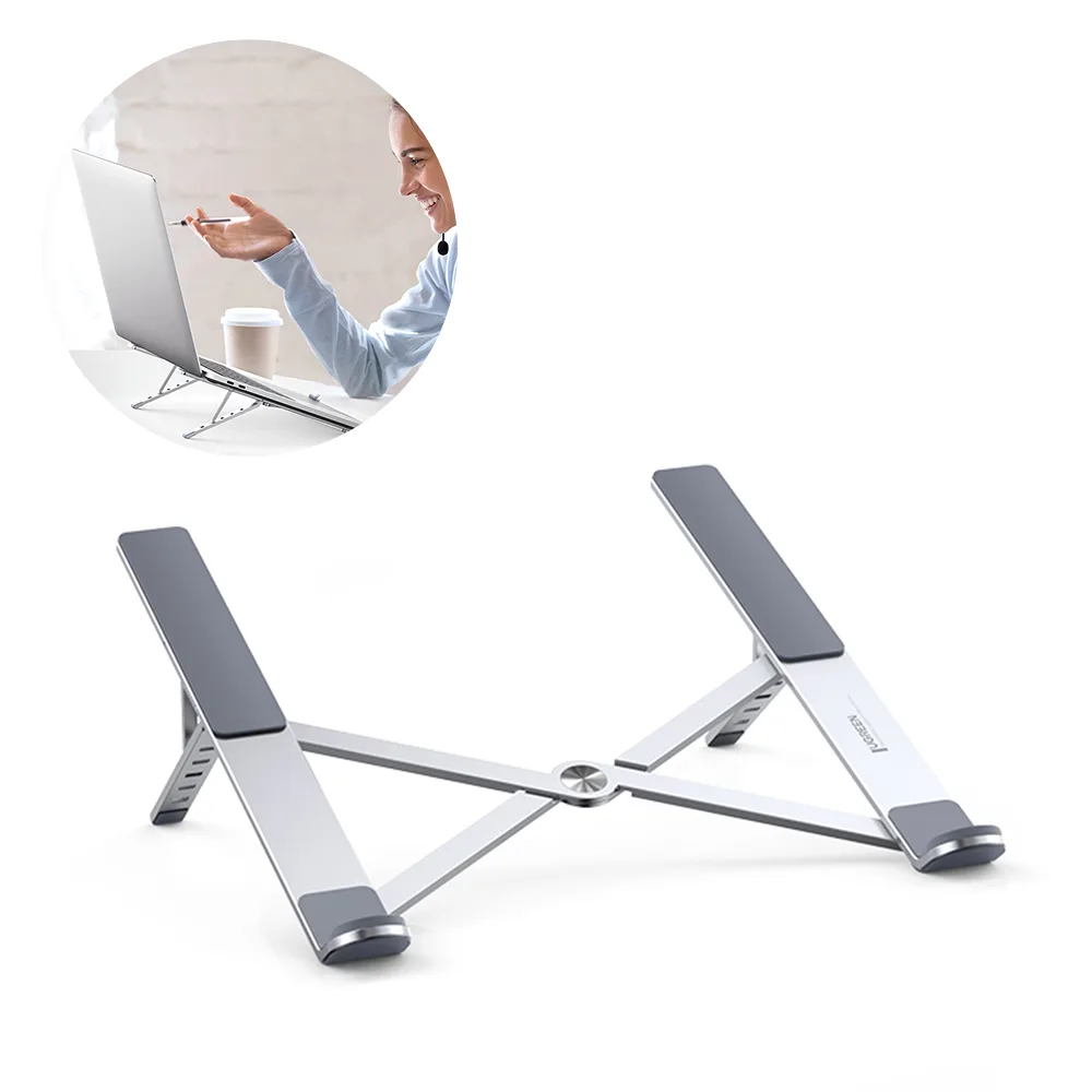 Összecsukható, állítható laptop-tartó, ezüst