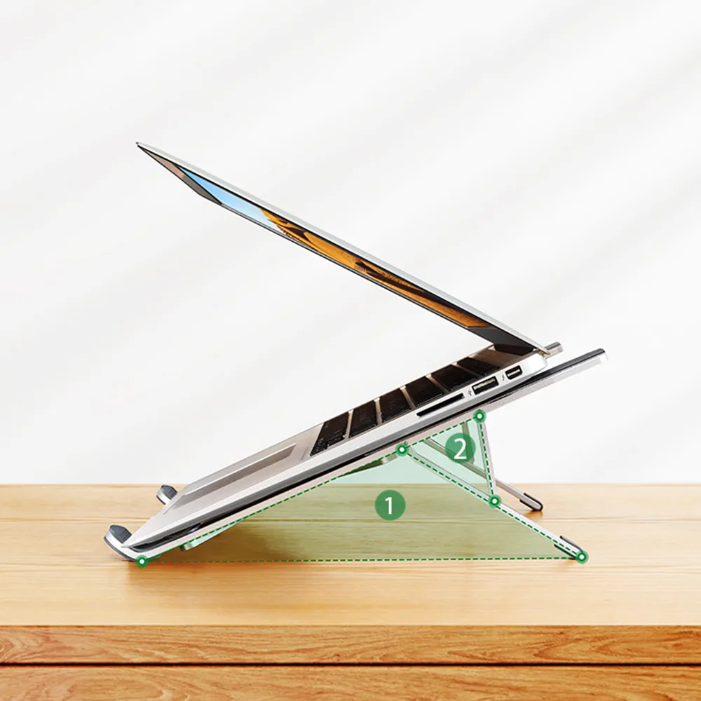 Foldable, adjustable laptop stand, silver 3