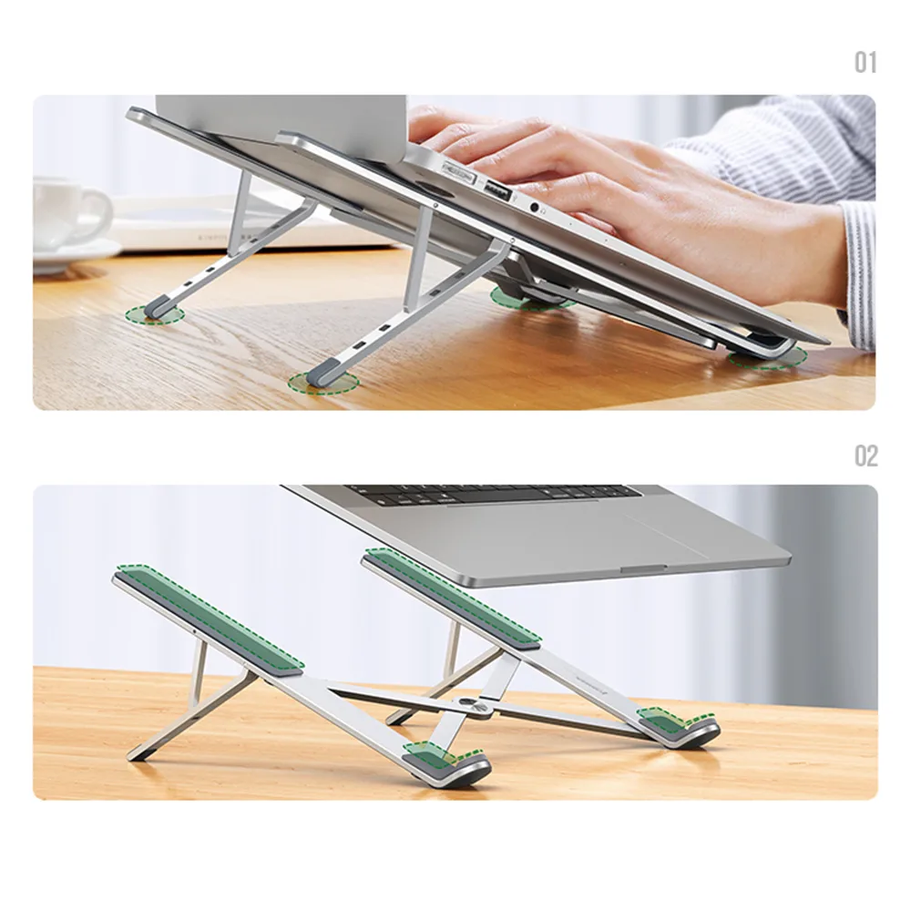 Foldable, adjustable laptop stand, silver 4