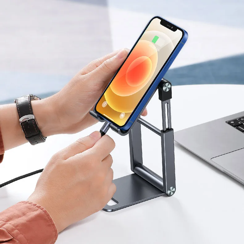 Foldable smartphone stand, phone tripod, gray 6