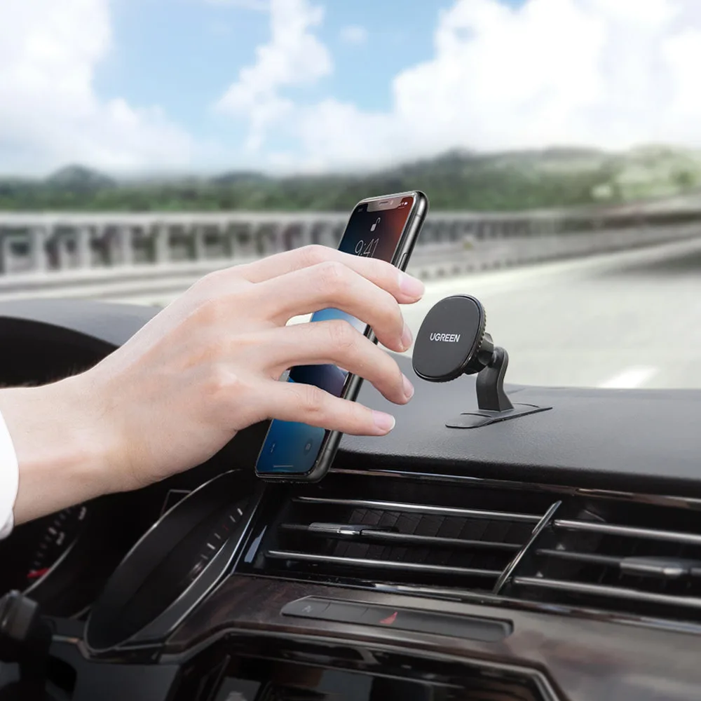 Magnetic adhesive car phone mount for the dashboard, black 2