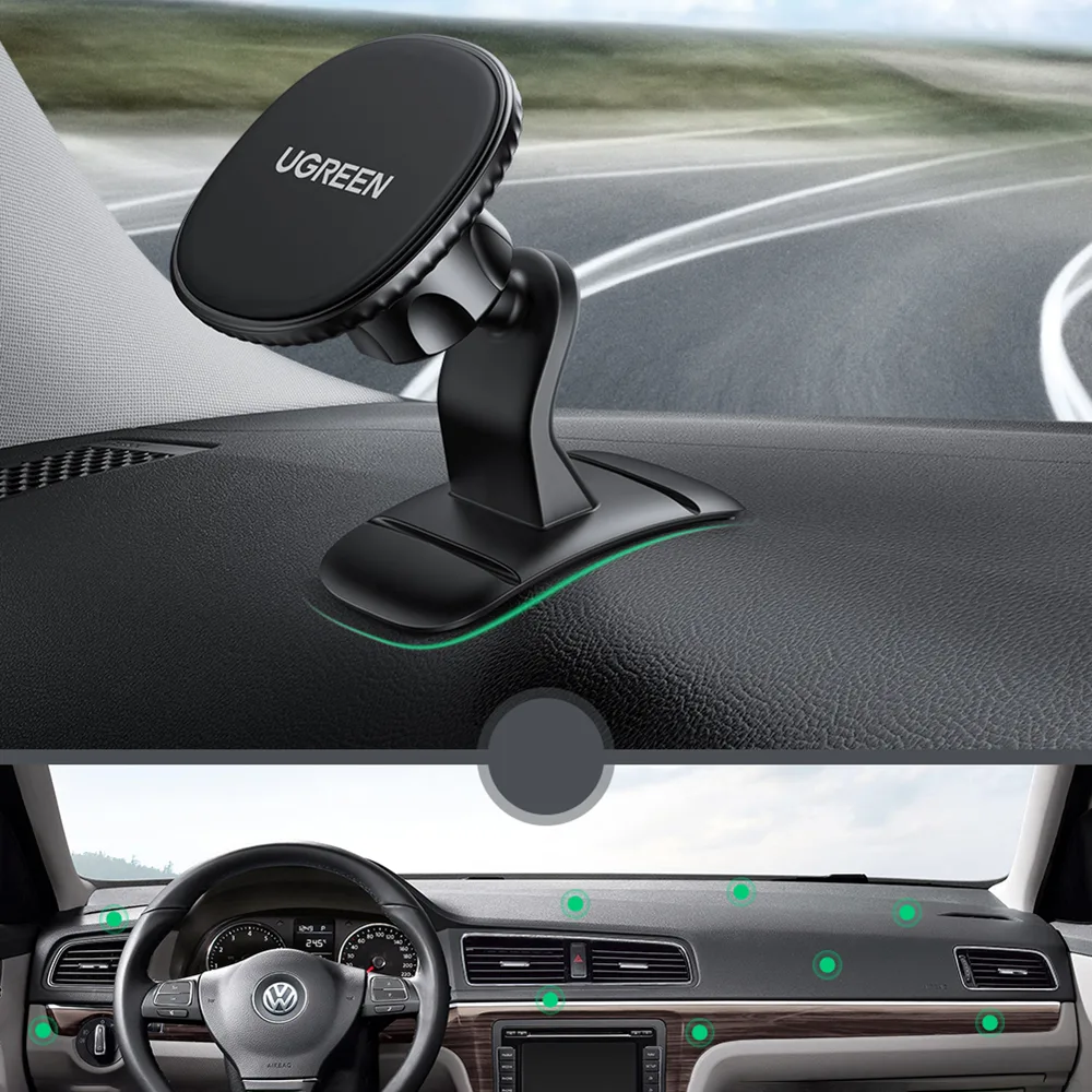 Magnetic adhesive car phone mount for the dashboard, black 3