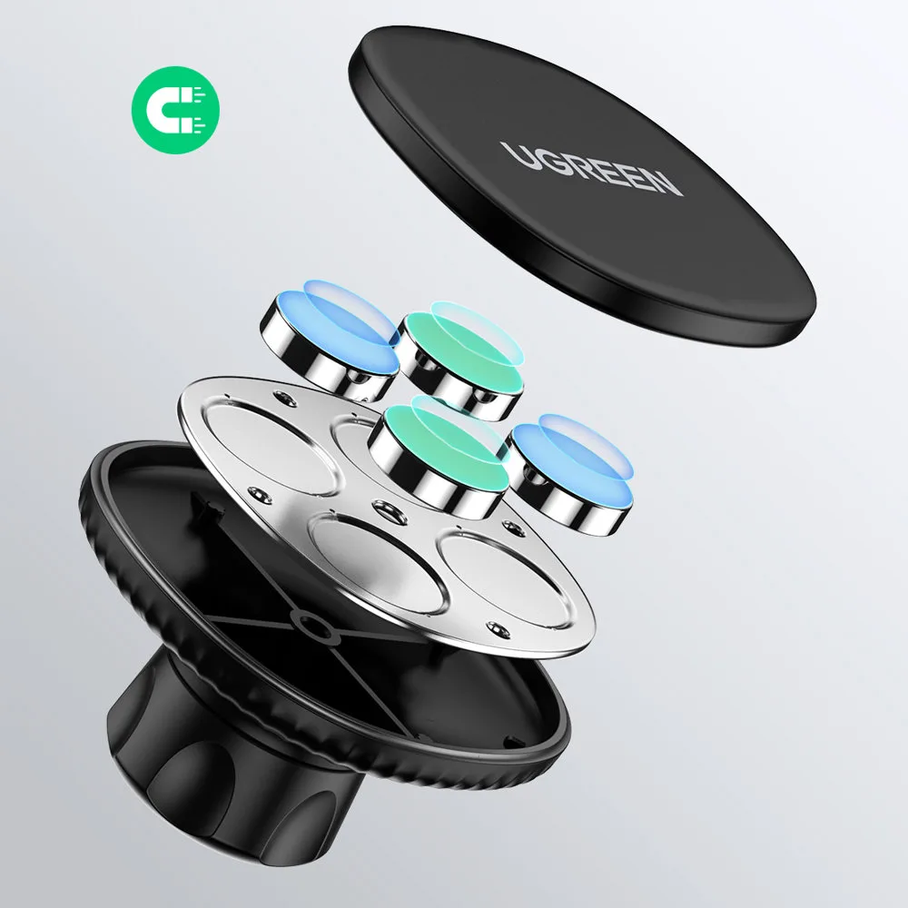 Magnetic adhesive car phone mount for the dashboard, black 4