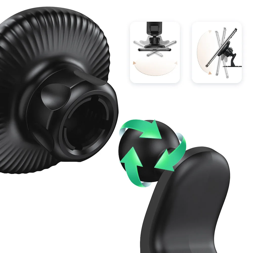 Magnetic adhesive car phone mount for the dashboard, black 5