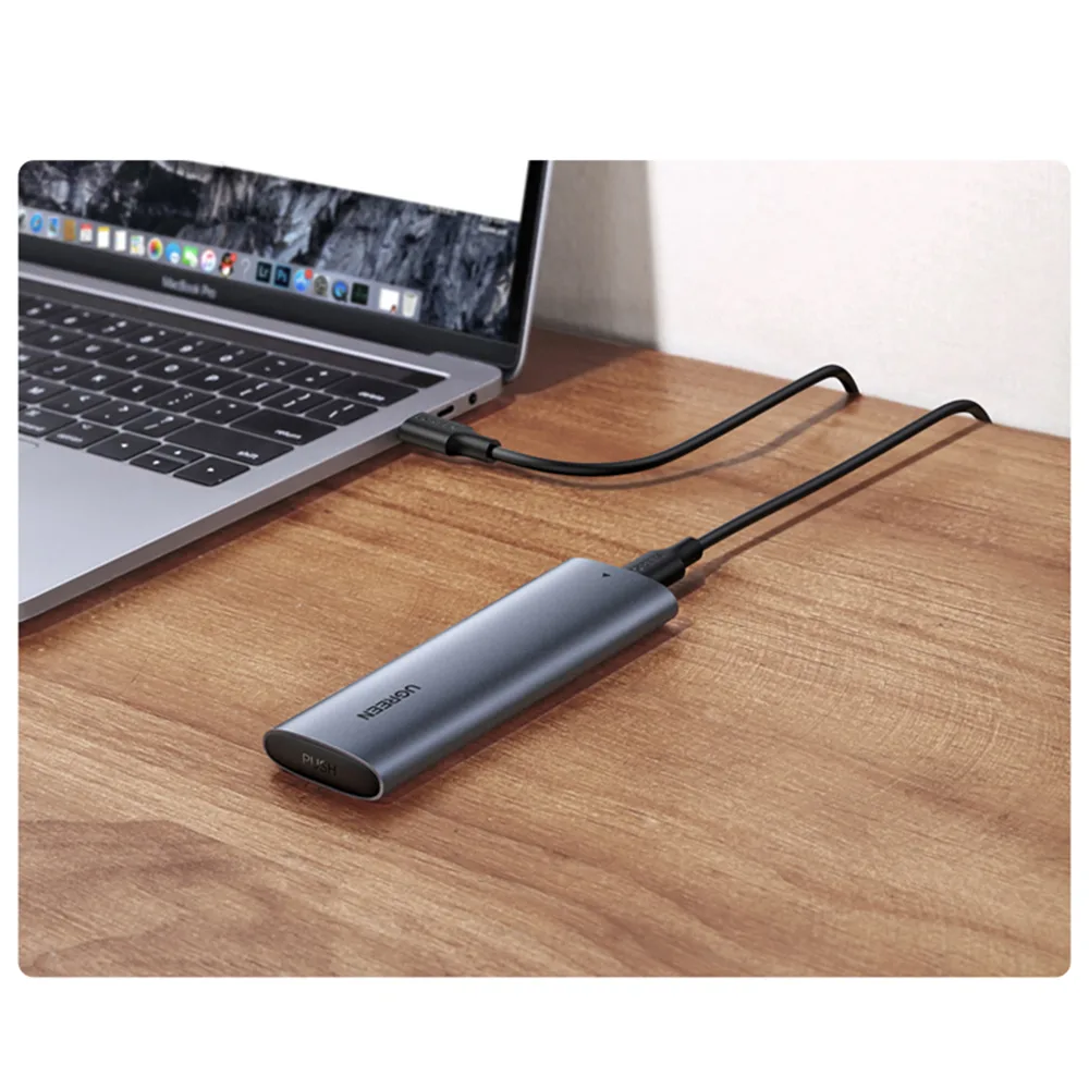 M.2 B-Key SATA 3.0 merevlemez-ház (szürke) + USB Type-C kábel 10