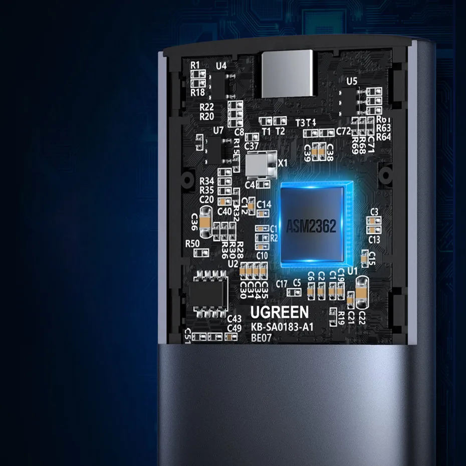 M.2 B-Key SATA 3.0 merevlemez-ház (szürke) + USB Type-C kábel 5