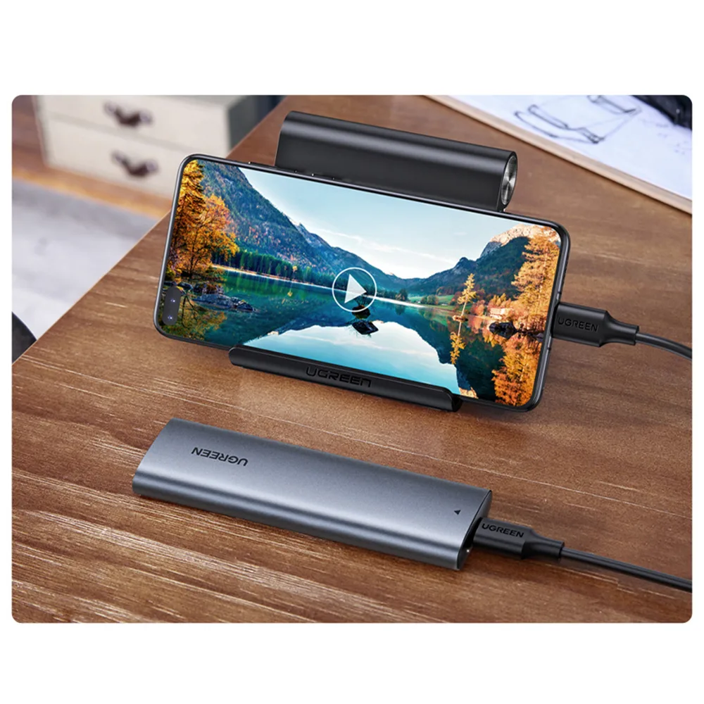 M.2 B-Key SATA 3.0 merevlemez-ház (szürke) + USB Type-C kábel 9
