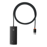 USB-A – 4xUSB-A 3.0 5 Gb/s Lite sorozatú USB-elosztó adapter, fekete