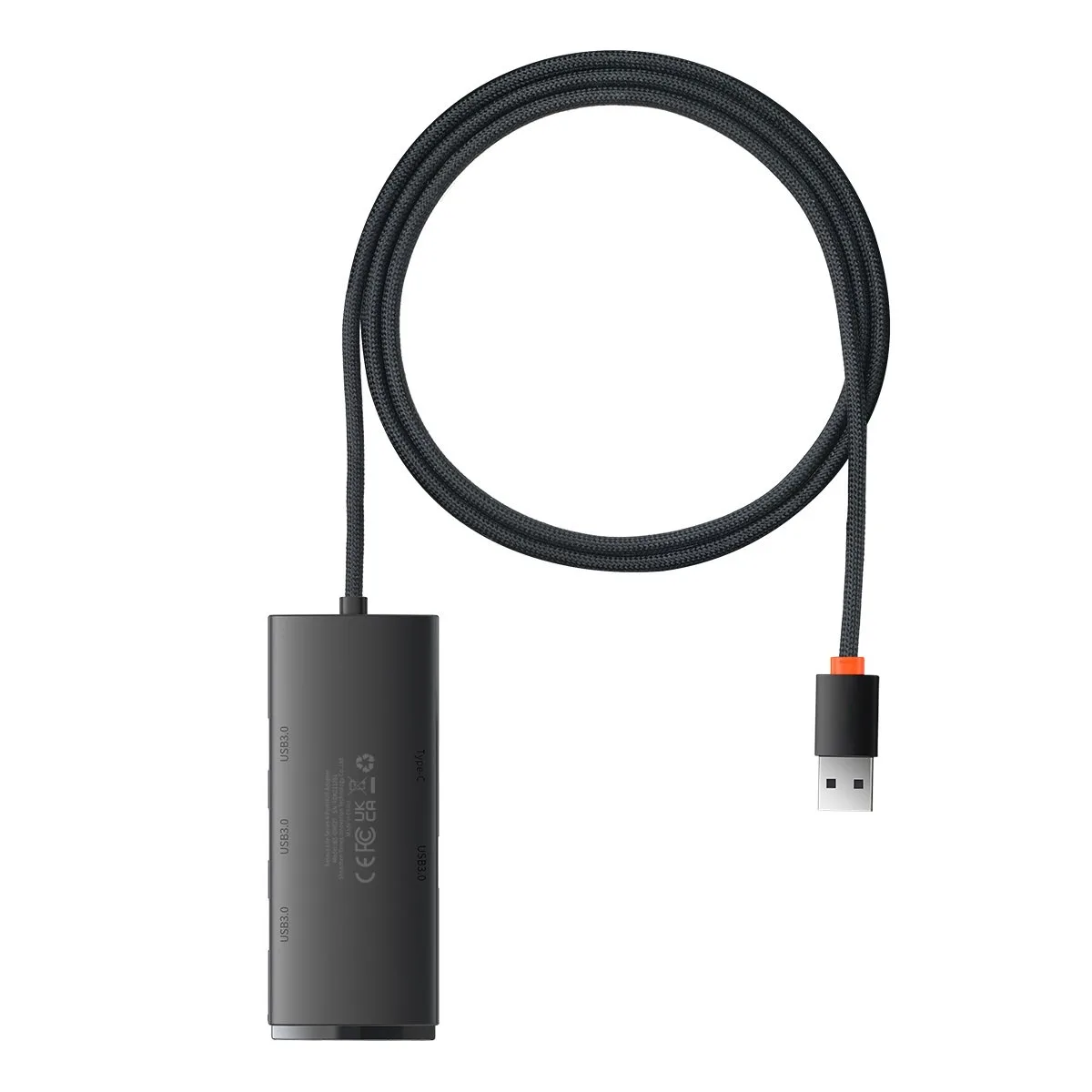 USB-A – 4xUSB-A 3.0 5 Gb/s Lite sorozatú USB-elosztó adapter, fekete