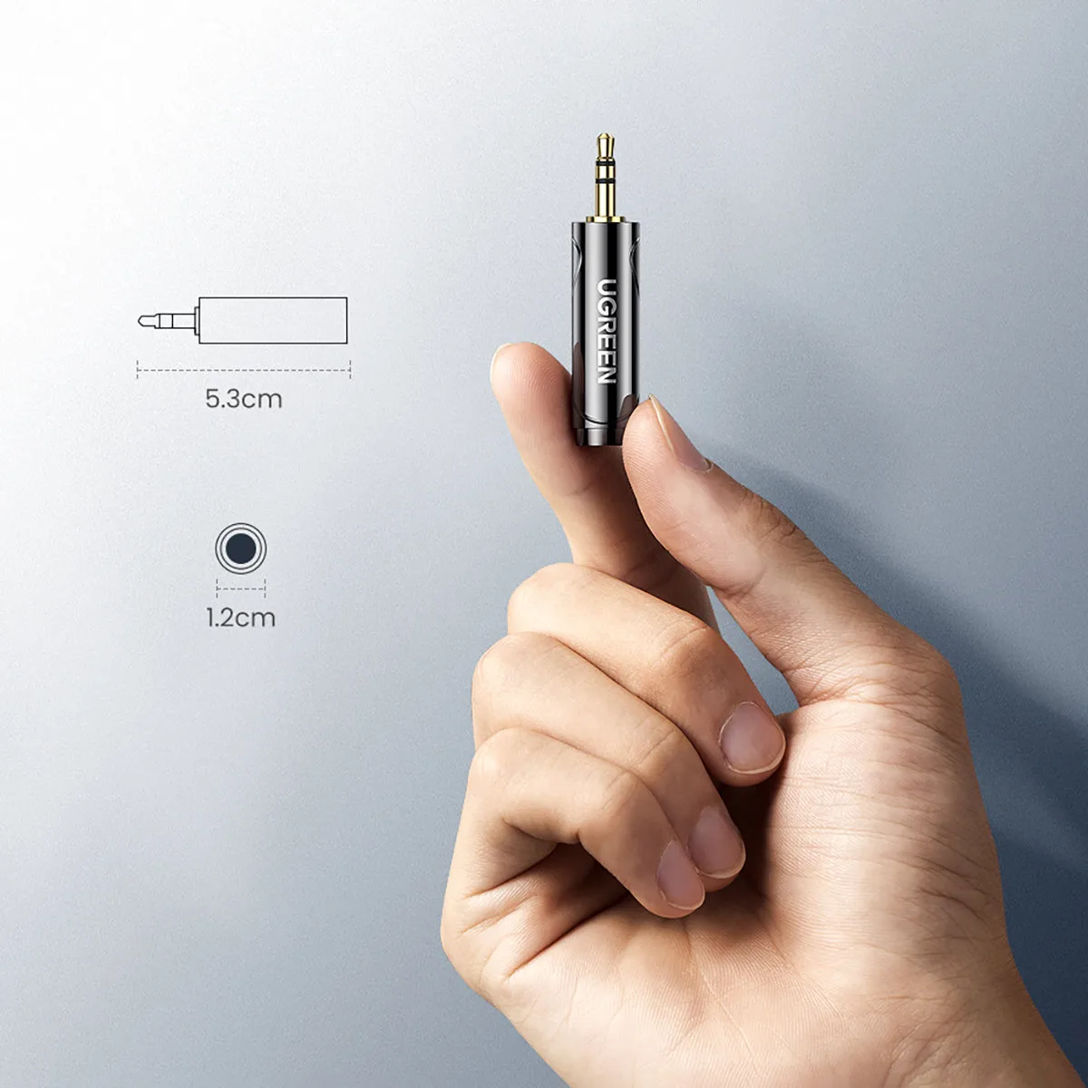 3,5 mm-es (hím) – 6,35 mm-es mini jack (nő) audio adapter, szürke 11