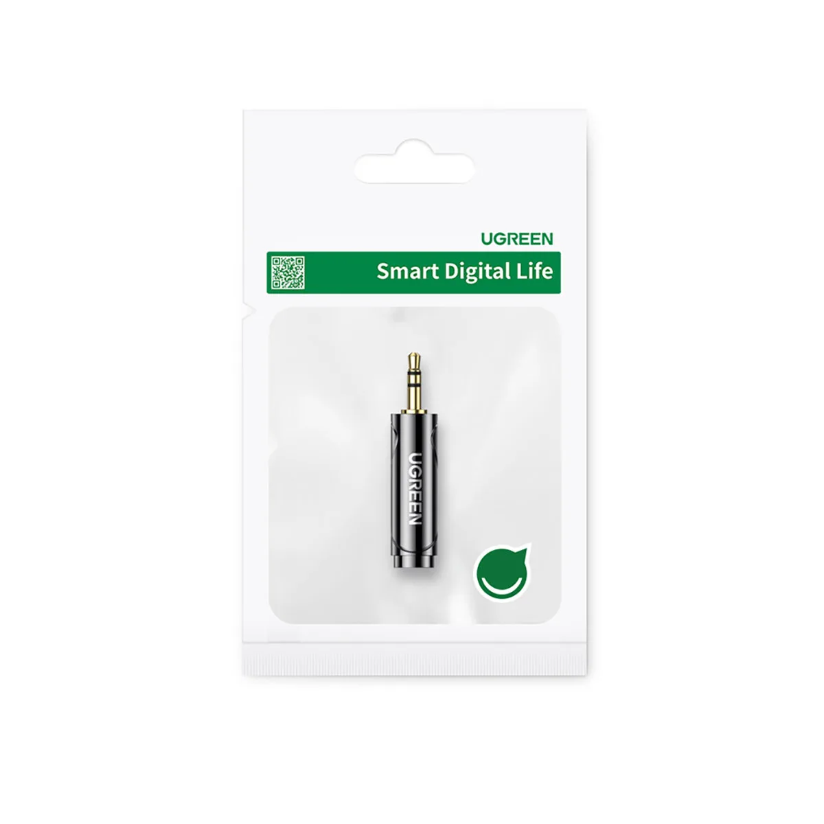 3,5 mm-es (hím) – 6,35 mm-es mini jack (nő) audio adapter, szürke 5
