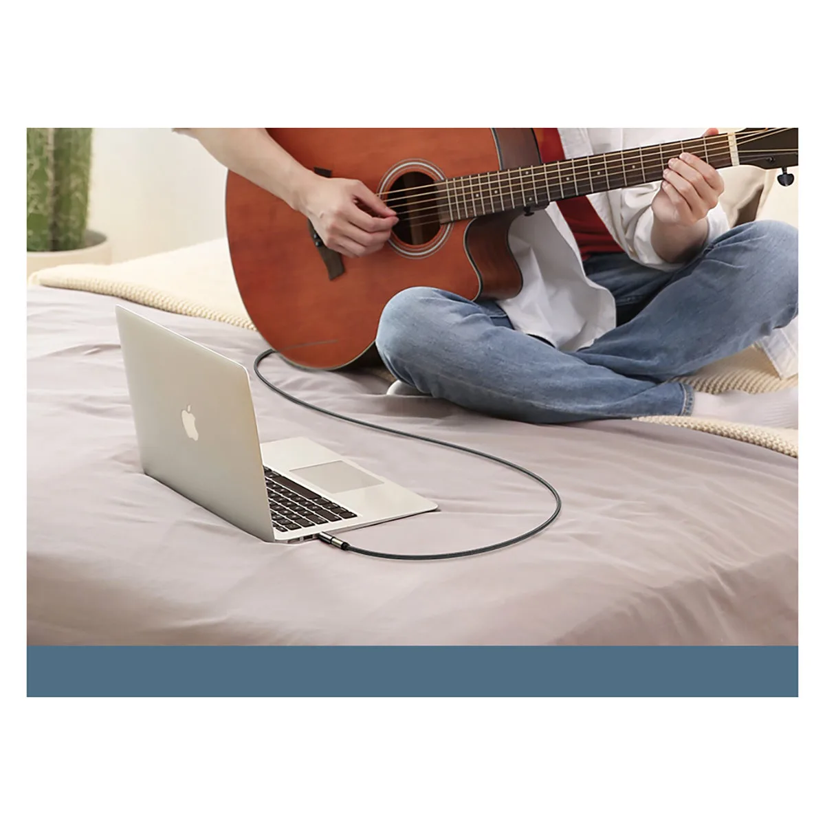 3,5 mm-es (hím) – 6,35 mm-es mini jack (nő) audio adapter, szürke 7