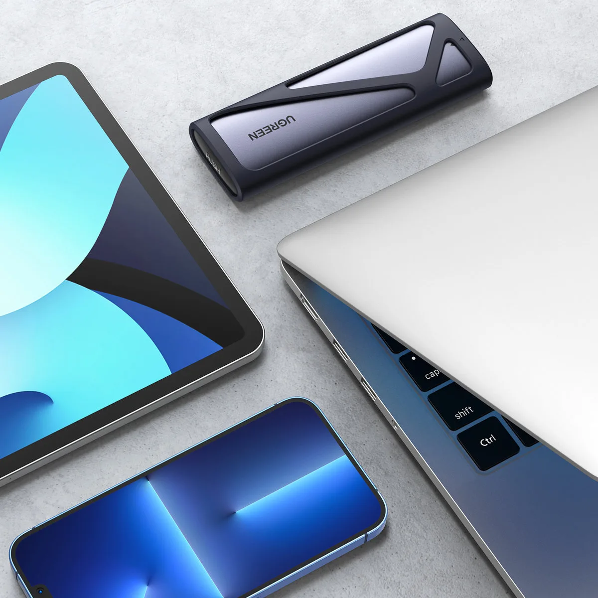 M.2 SSD-tok USB 3.2 Gen 2 SuperSpeed USB 10 Gbps csatlakozóval, szürke