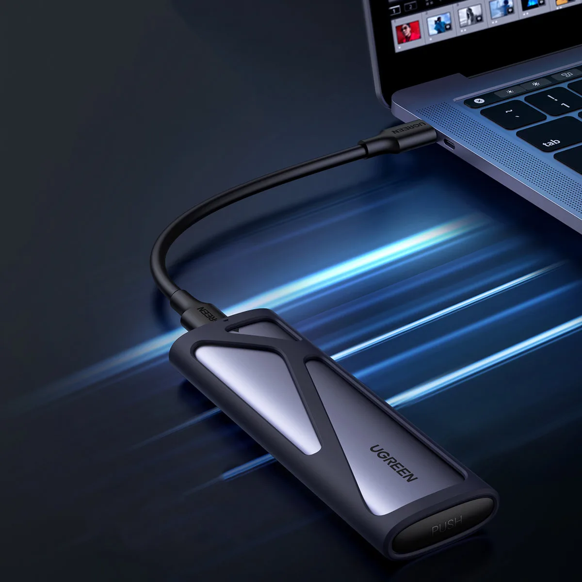 M.2 SSD-tok USB 3.2 Gen 2 SuperSpeed USB 10 Gbps csatlakozóval, szürke 3