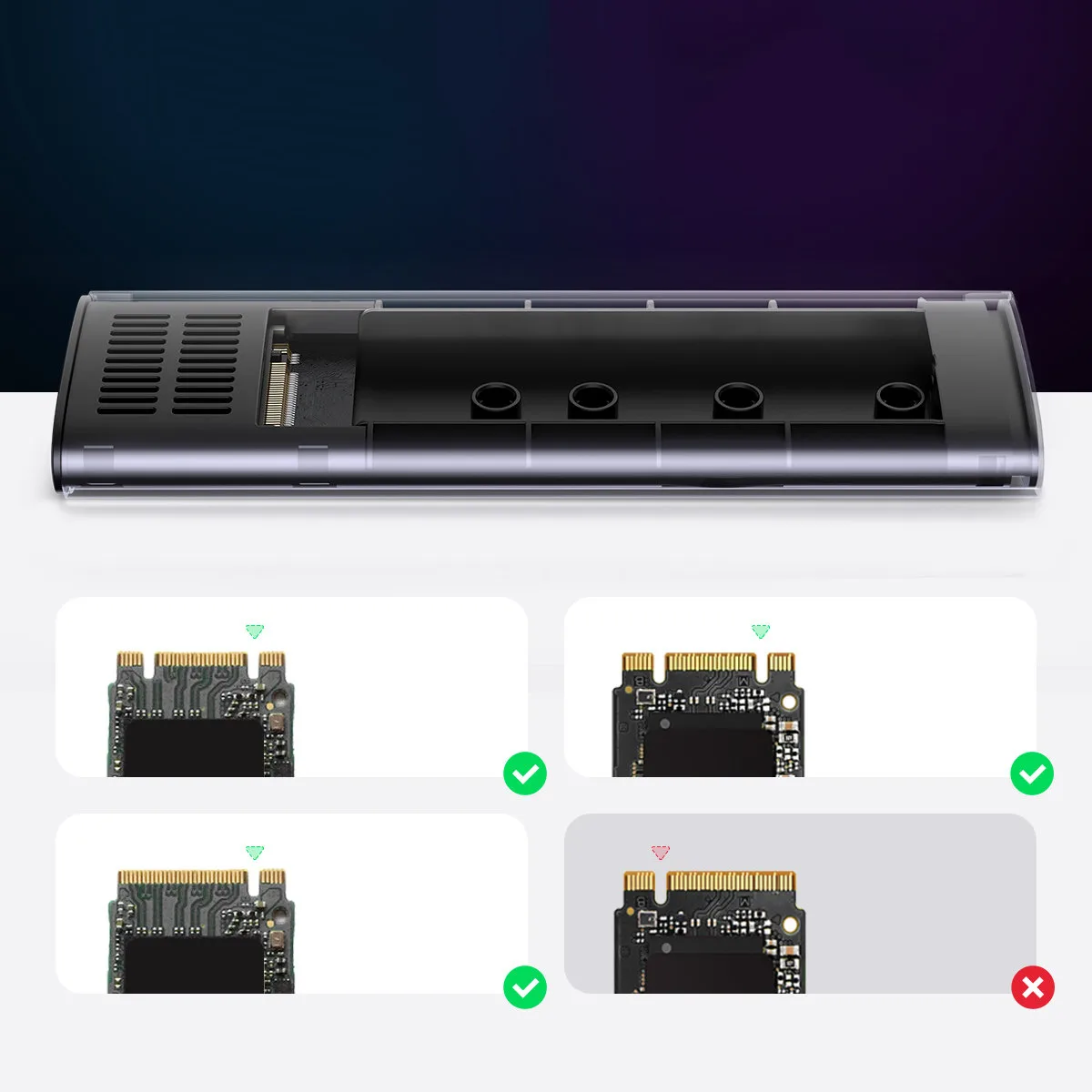 M.2 SSD-tok USB 3.2 Gen 2 SuperSpeed USB 10 Gbps csatlakozóval, szürke 6